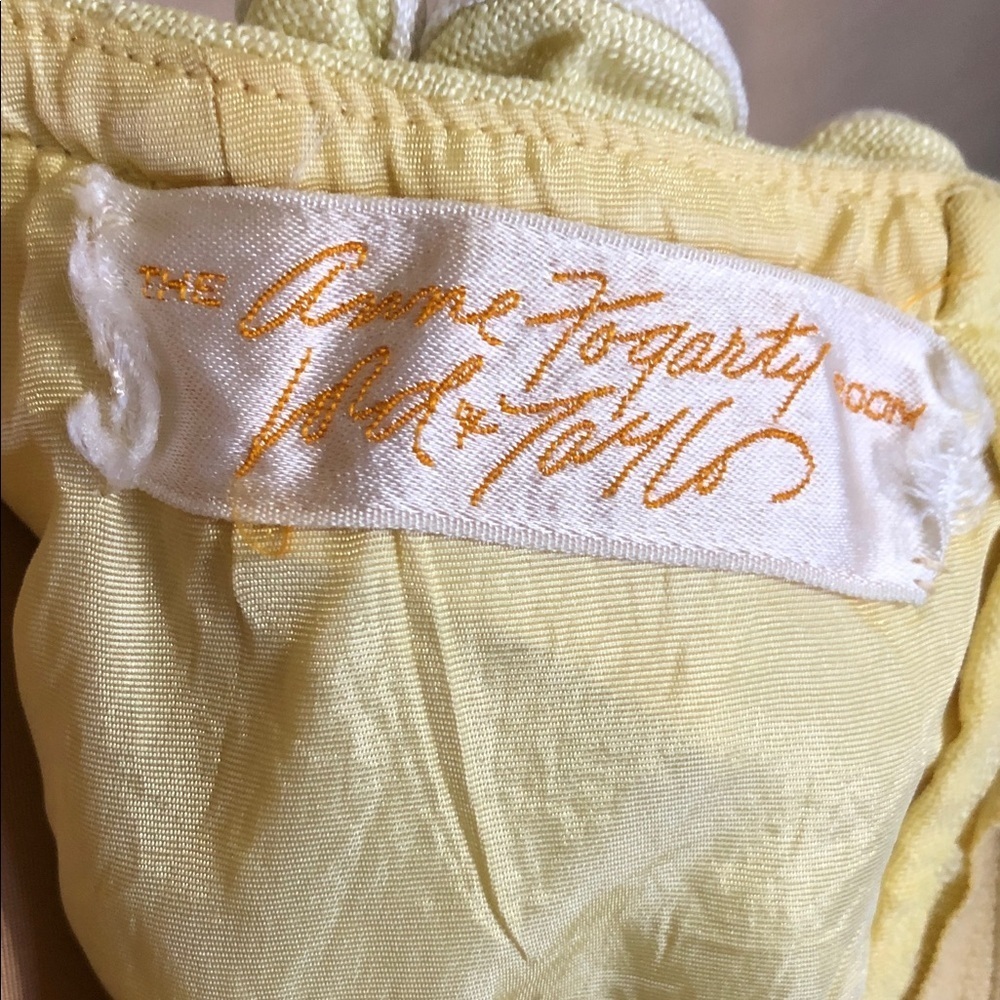 Vintage The Anne Fogarty Room Chic Yellow Ruffle Neckline Mini Dress — image 8 of 8